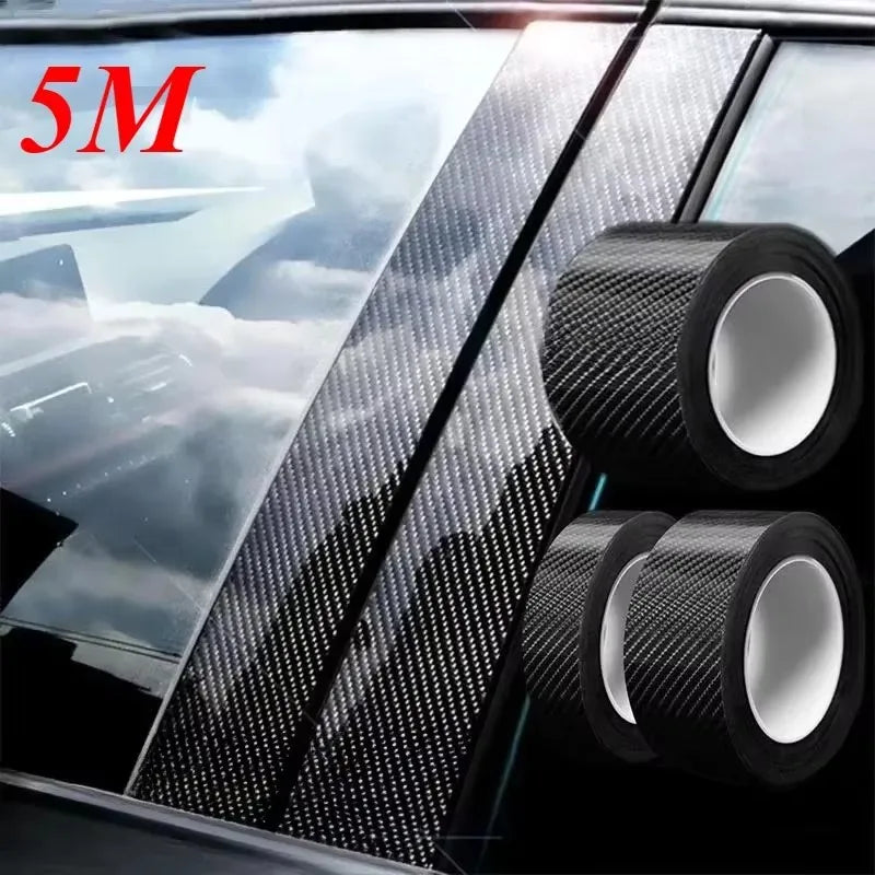 1/3/4pcs 7/5/3/1m Car 3D Carbon Fiber Sticker Threshold Anti Slip Protector Luggage Bumper Side Mirror Anti Scratch Tape Sticker Oasis Select