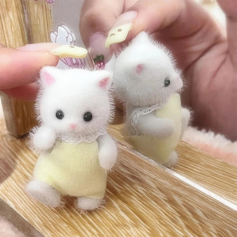 1pcs Flocking Cat Model Plush Dolls Figurines Anime Toys Table Decoration Birthday Party Gift Oasis Select