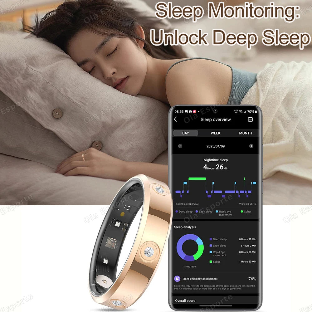 Ola Esporte Smart Ring – Heart Rate, SpO2 & Sleep Tracker IP68