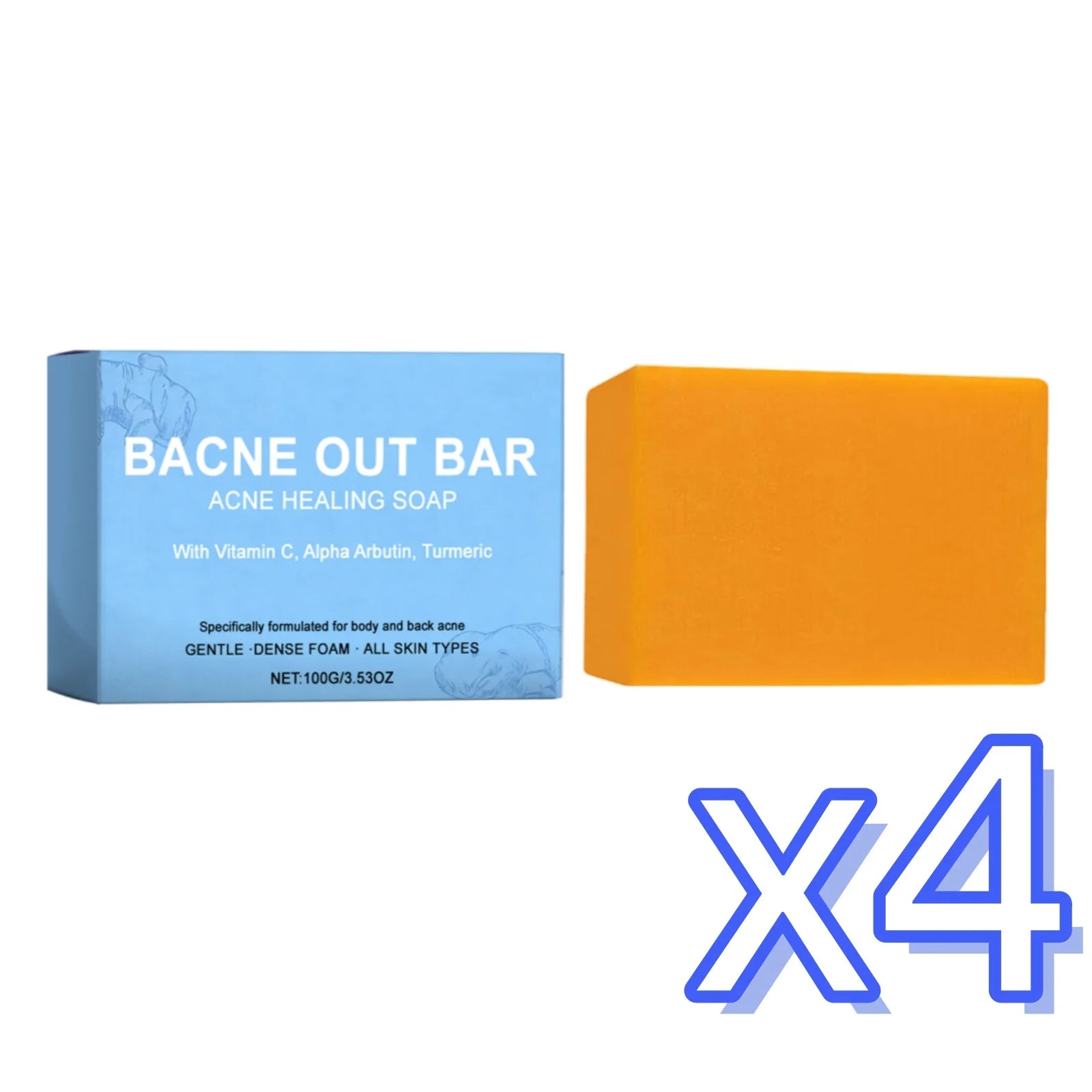 Turmeric Cleansing Soap Effectively Removes Body Acne Deep Cleansing Rich Foam Eliminates Body Odor Gently Exfoliates Body Soap Oasis Select 100g Boxed x 4pcs