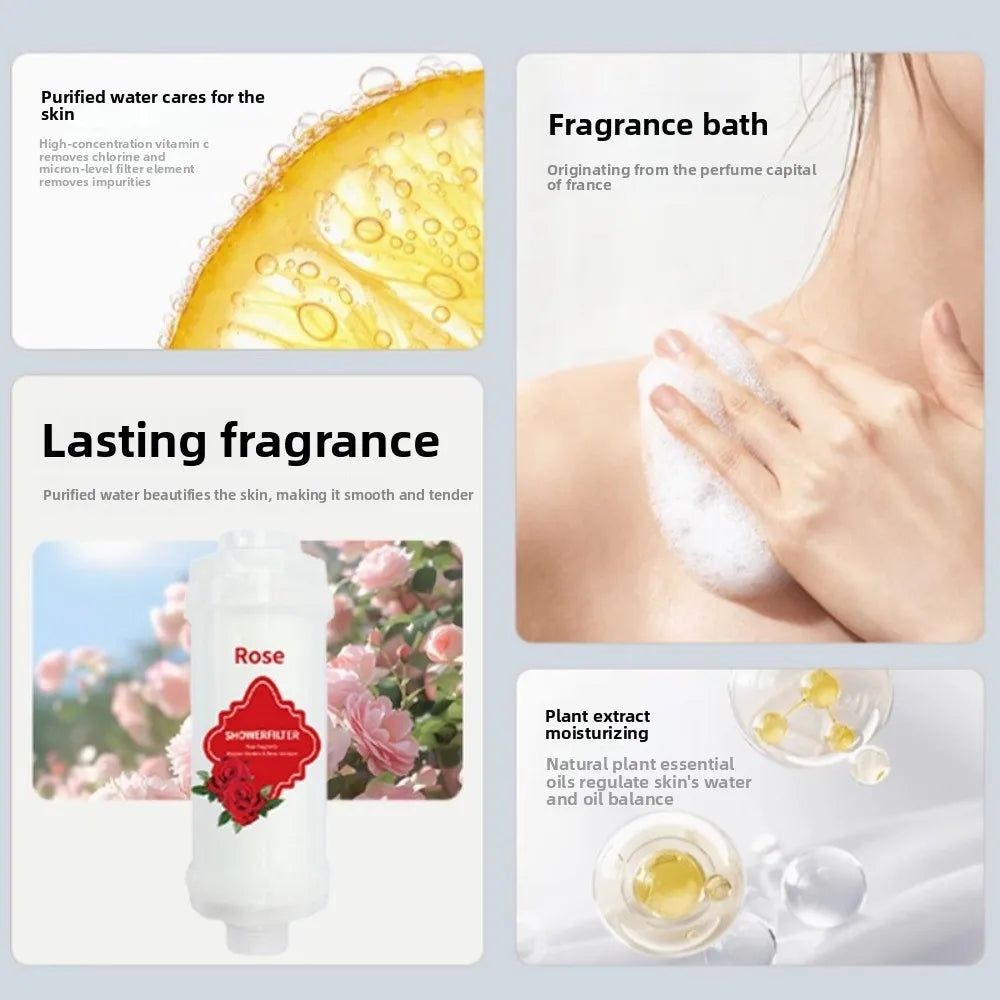 Lavender Shower Head Water Filter Dechlorination Anti-scaling Perfume Water Filter Filter Impurities Mixed with Vitamin C Oasis Select
