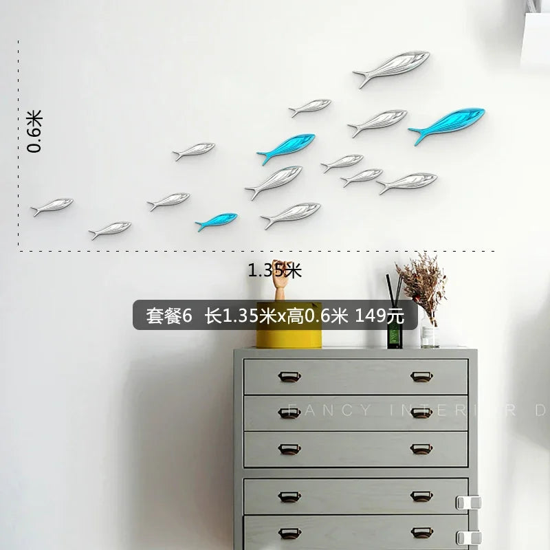 Living Room Wall Decoration TV Sofa Background Wall Pendant Decoration Relief Wall Decoration Fish Room Decor Oasis Select Package 4