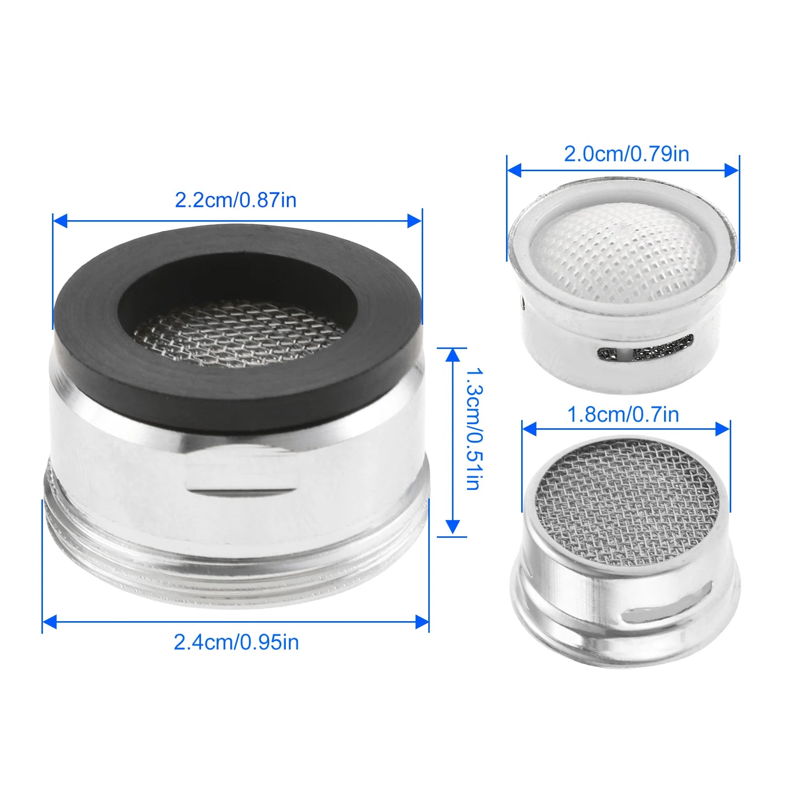3/4/6PCS M24 Brass Faucet Aerator with 304SS Filter Anti-Splash Water Saving Tap Bubbler with O-Rings for Bathroom Faucet Oasis Select
