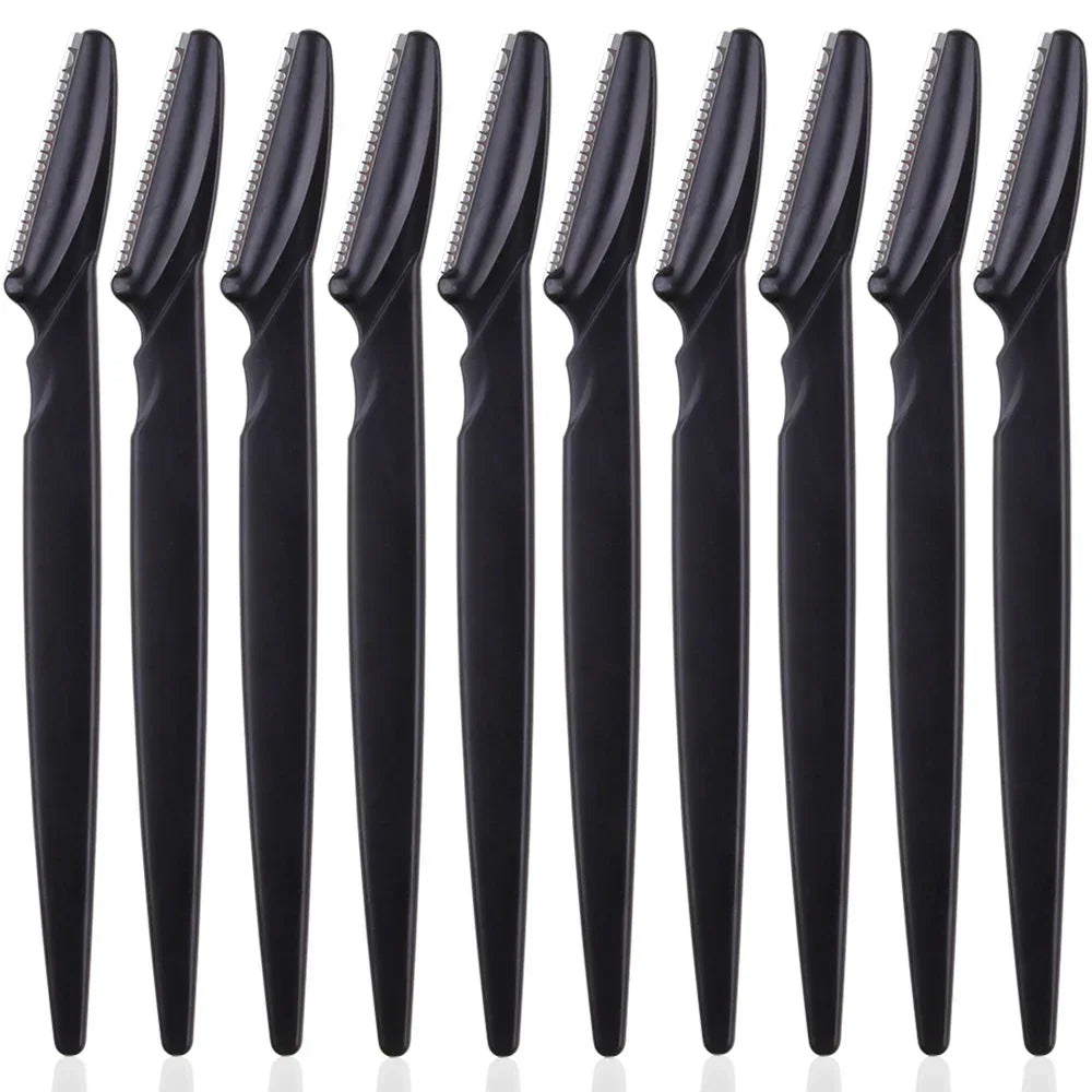 5/10Pcs Eyebrow Trimmer Face Blade Shaver Portable Eye Brow Epilation Hair Removal Safety Eyebrow Cutting Woman Makeup Tools Oasis Select 10Pcs Black