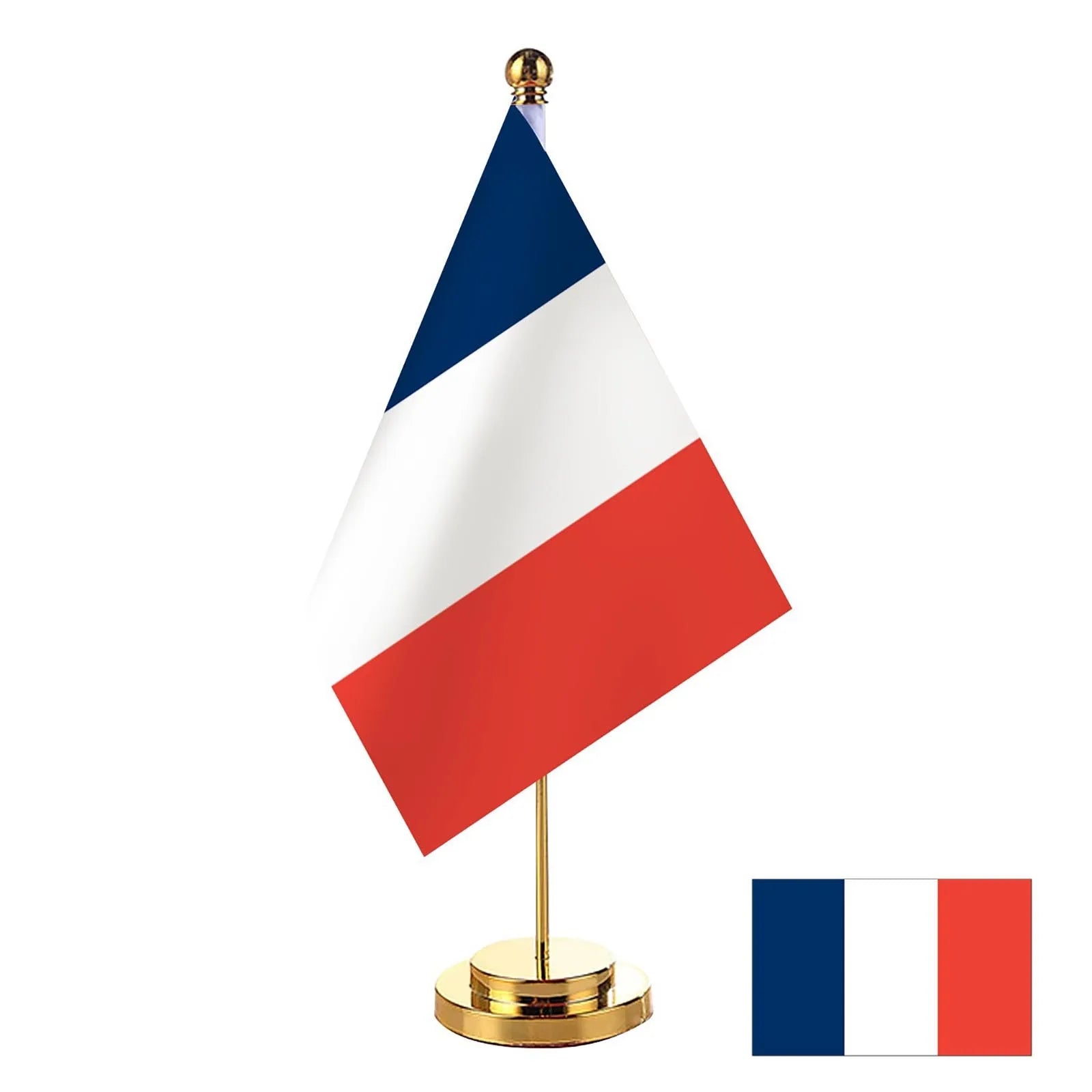 French Flag Table Stand – 14x21cm Desk Flag of France Desk Table Flag Oasis Select
