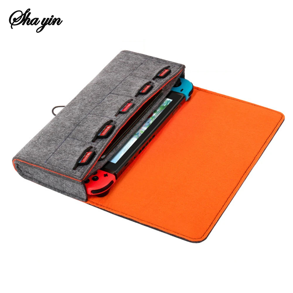 Nintendo Switch Felt Storage Bag | Console, Cards & Cable Case