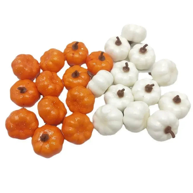 12/24/48Pcs Mini Artificial Pumpkin Happy DIY Halloween Fake Simulation Vegetabl Decoration for Home Halloween Props Crafts Oasis Select 24PCS