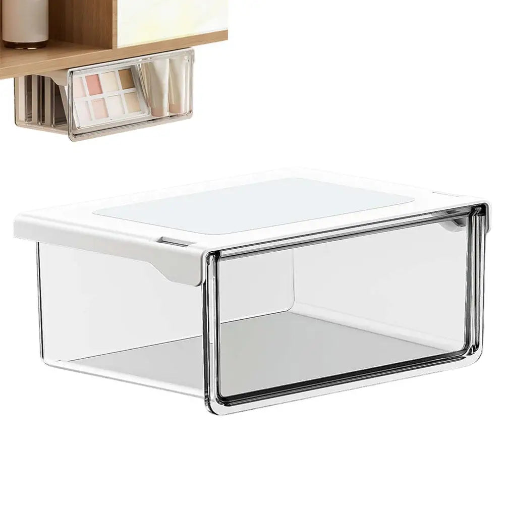 Self-Adhesive Under-Desk Drawer Storage Box – S/M/L Clear