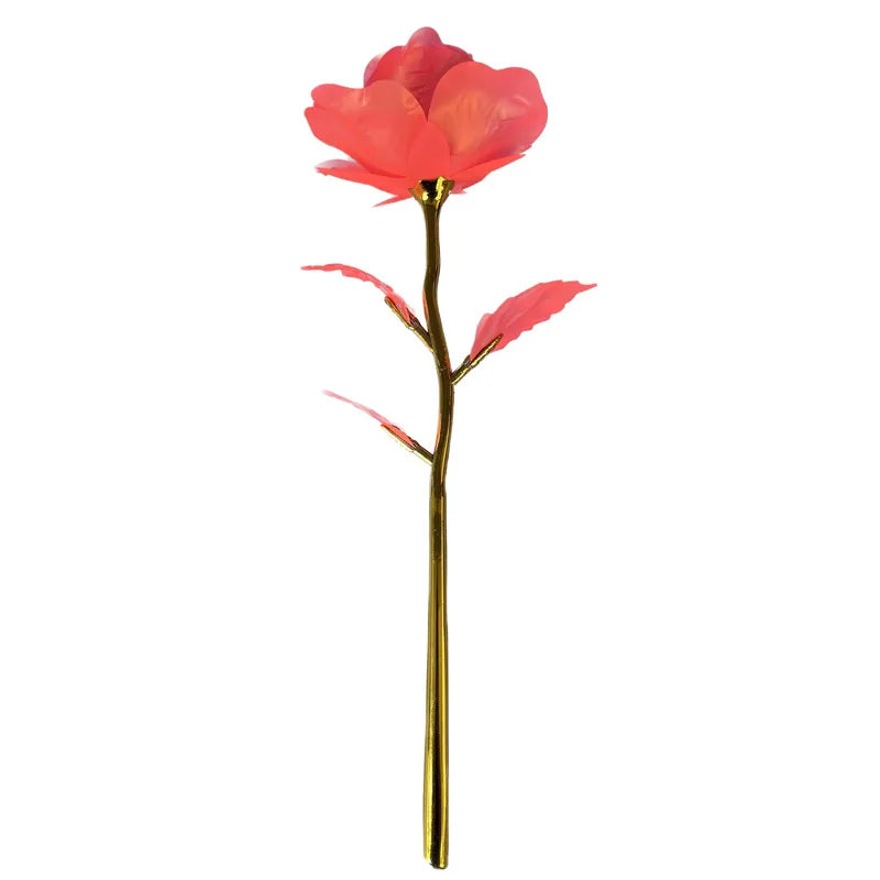 Multi-Color Gold Plated Rose Flower Romantic Valentine’s Day Mother's Day Gift Garden Decoration Flower Decoration Oasis Select
