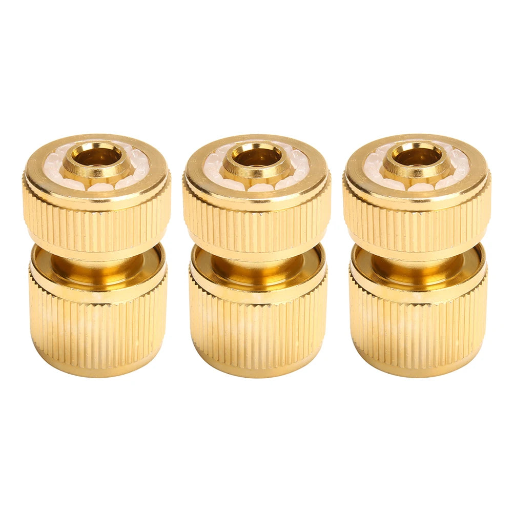 Brass-Coated Hose Adapter, 1/2" Quick Connect Swivel Connector Garden Hose Coupling Systems for Watering Irrigation Oasis Select 3pcs