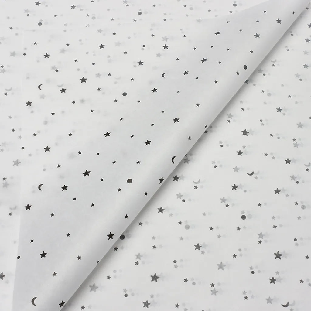 20-Sheet Foil Star Moon Floral Wrapping Paper 50×70cm