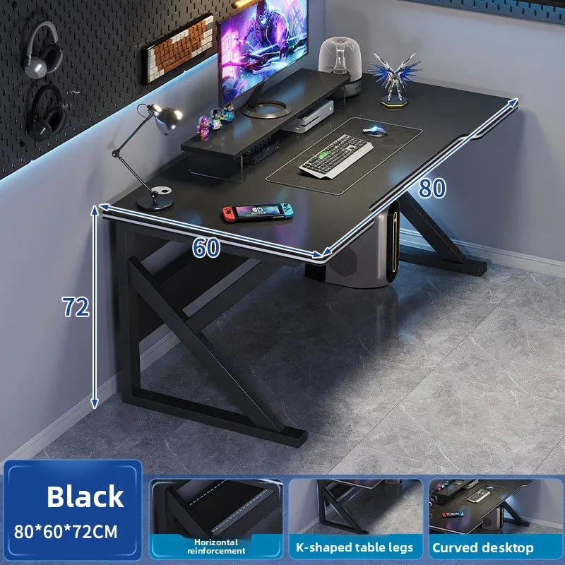 Gaming table Modern simple desktop video game competitive table Simple office learning computer table Oasis Select Black-80-60cm