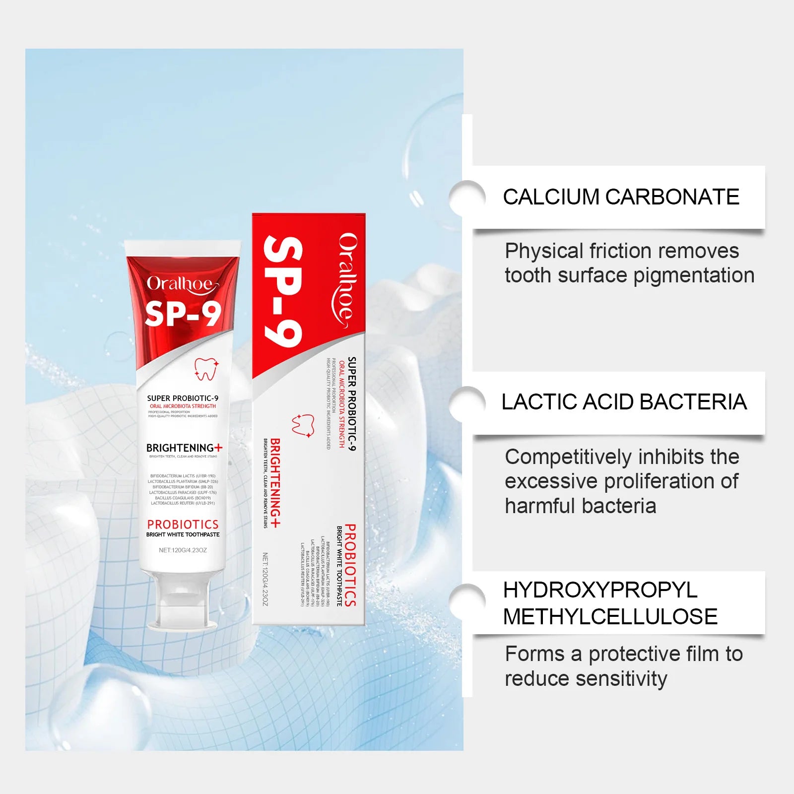 Probiotic Toothpaste Whitening Tooth Gentle Cleansing Dental Plaque Stains Remove Oral Bad Breath Tooth Brighten Product Oasis Select