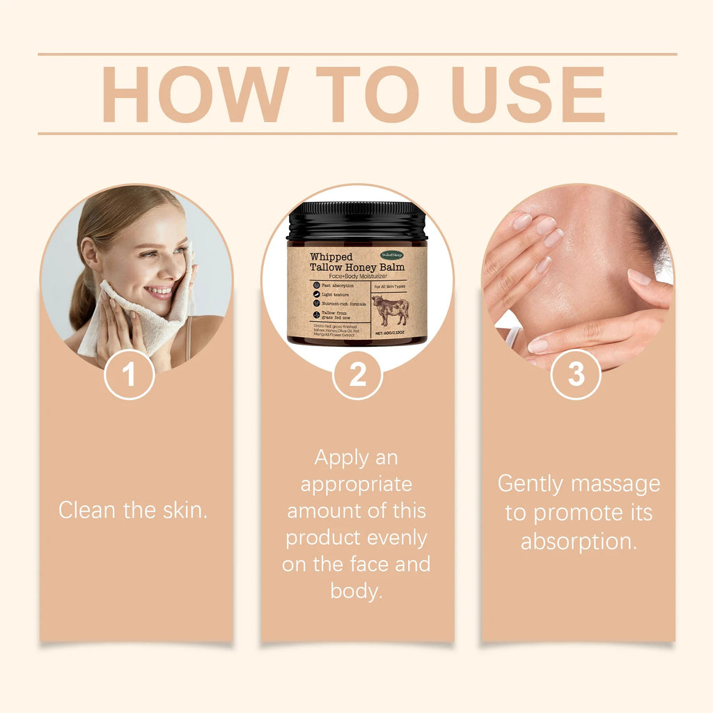 WoodSleep Beef Tallow & Honey Face Body Cream – Deep Moisture Tallow Face Body Cream Oasis Select