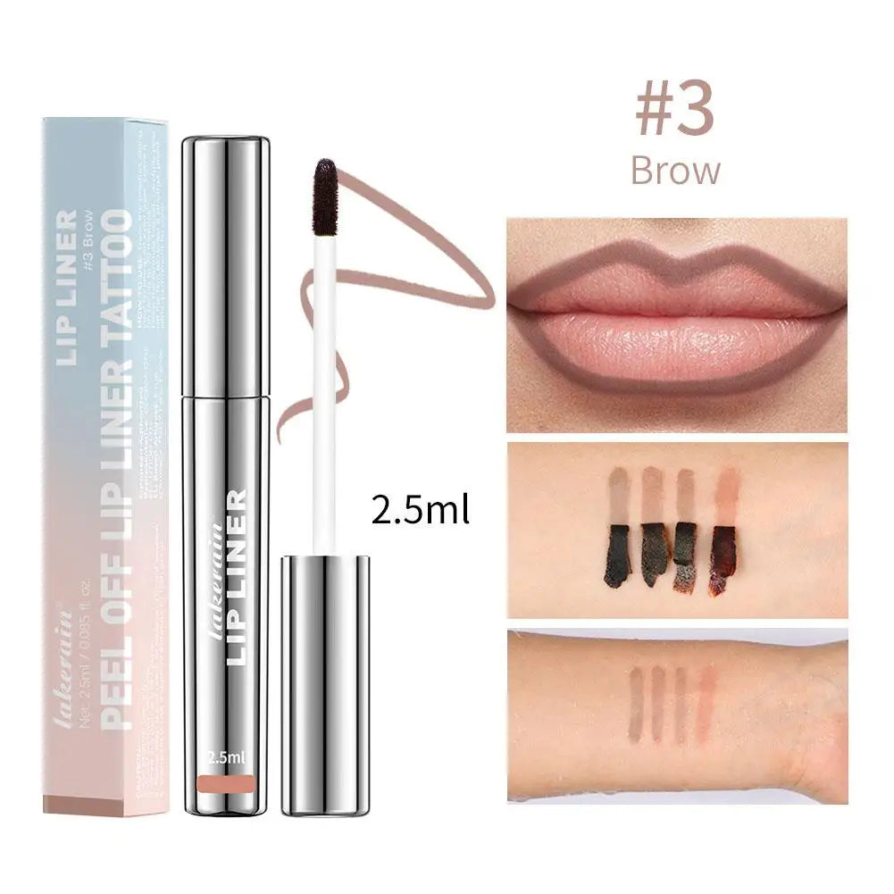 Waterproof Lip Liner Peel Off Tattoo Lipgloss Waterproof Long Lasting Matte Lip Tint Brown Contour Tear-off Lips Stain Cosmetic Oasis Select Brow