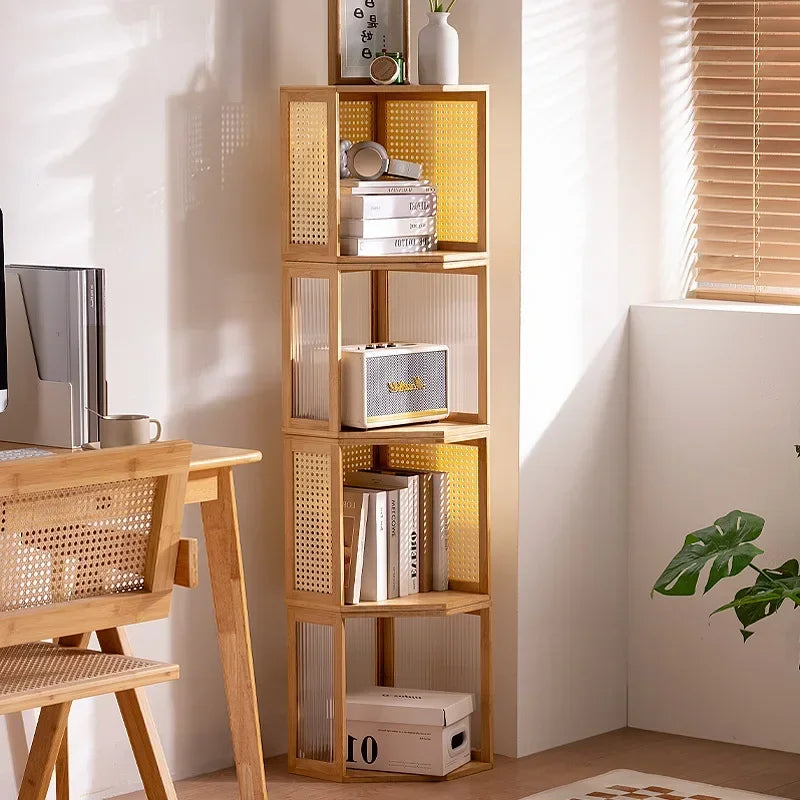 Multi-functional Combinable solid wood bookshelf storage cabinet bookshelf shelf simple locker children's picture book rack Oasis Select