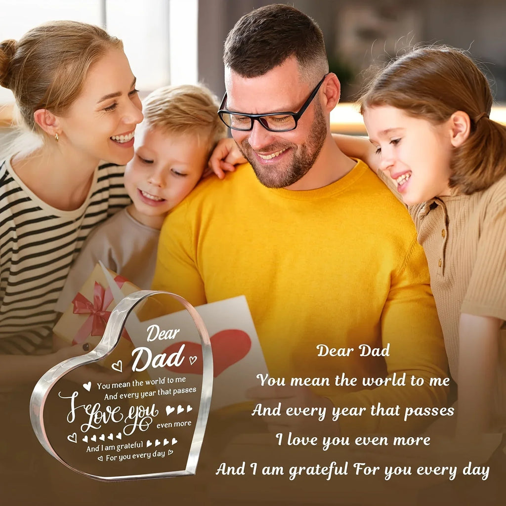 Heart-shaped Transparent Acrylic Decoration Birthday Gift Family Souvenir Father's Day Mother's Day Gift for Valentine's Day Oasis Select