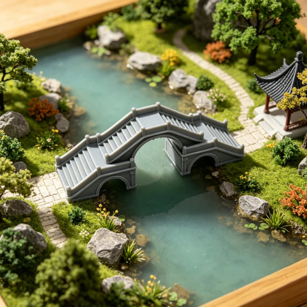 Chinese Style Arch Bridge Figurines Miniature Arch Bridges Ornament Zen Garden Bonsai Aquarium Micro Bonsai Landscape Decor Gift Oasis Select