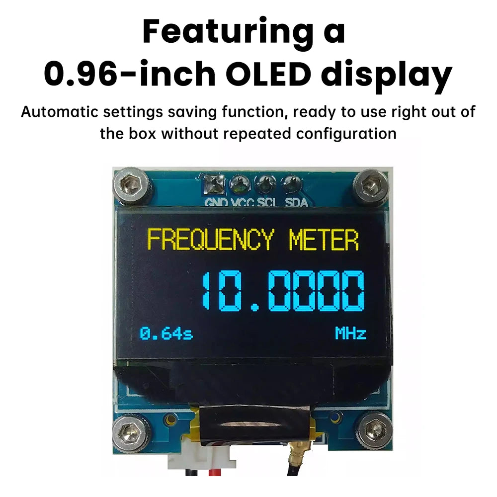 PLJ-096OLED-H1 Frequency Counter 20MHz-2.7GHz, 0.96in OLED Display with ±2.5ppm TCXO for RF Signal Measurement Oasis Select