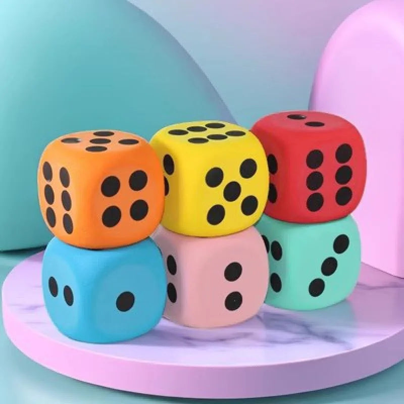 80mm Large Foam Dot Dices Six Sides Dices Kids Counting Toy Learning Aids for Class Board Game Classroom Math Teaching Oasis Select