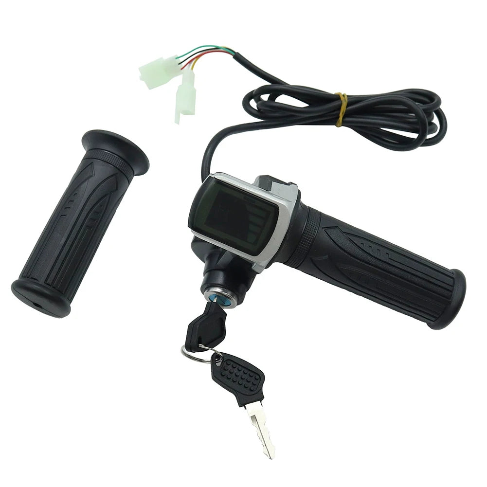 Throttle Assembly for Electric Bikes Integrated LCD Screen Compatible with Standard Voltage Systems of 24/36 Volts Oasis Select 48V
