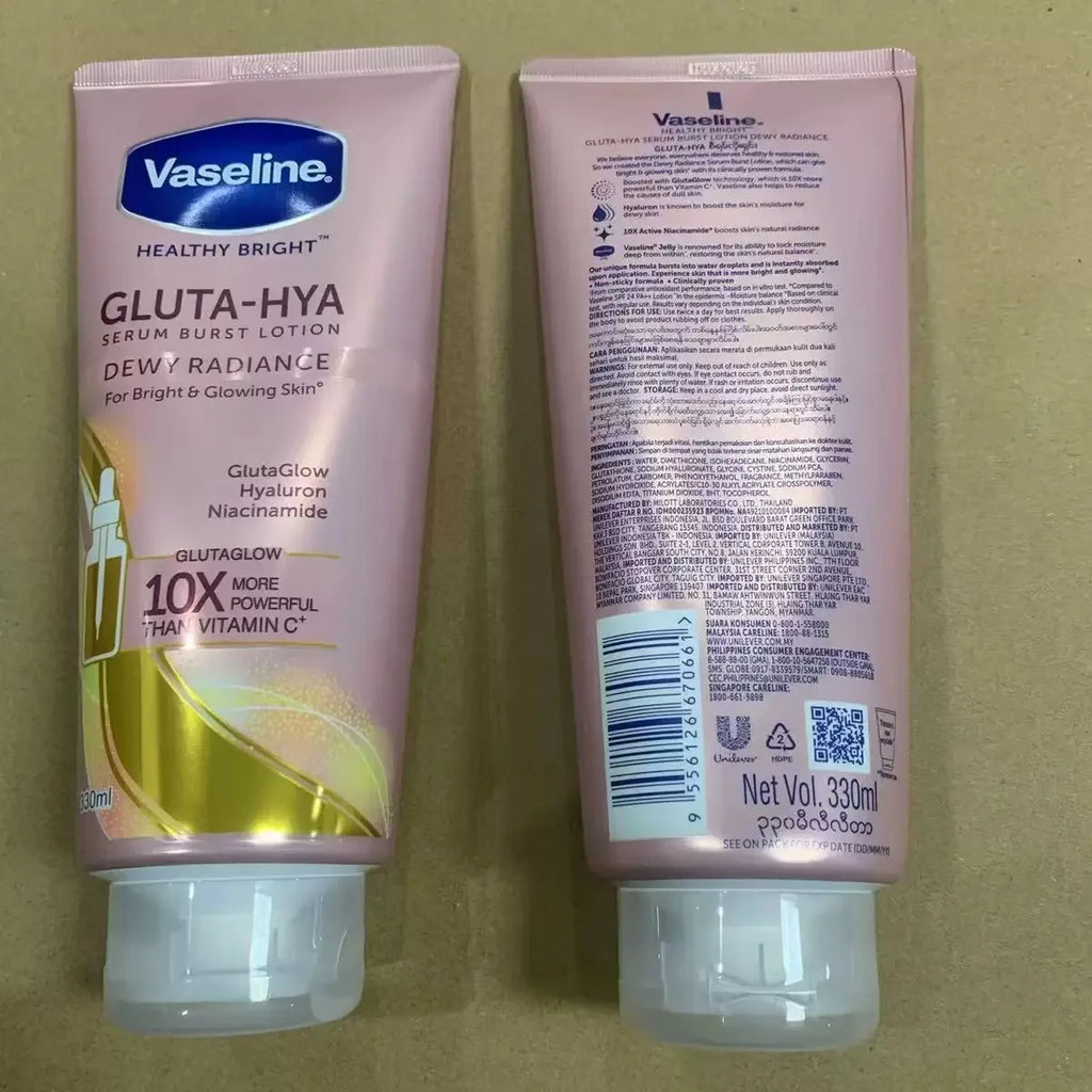 Vaseline UV Extra Brightening Body Lotion with GLUTA-HYA Vitamin B3 & Cocoa Body Oil for Skin Moisturizing Oasis Select Pink Lotion 300ml