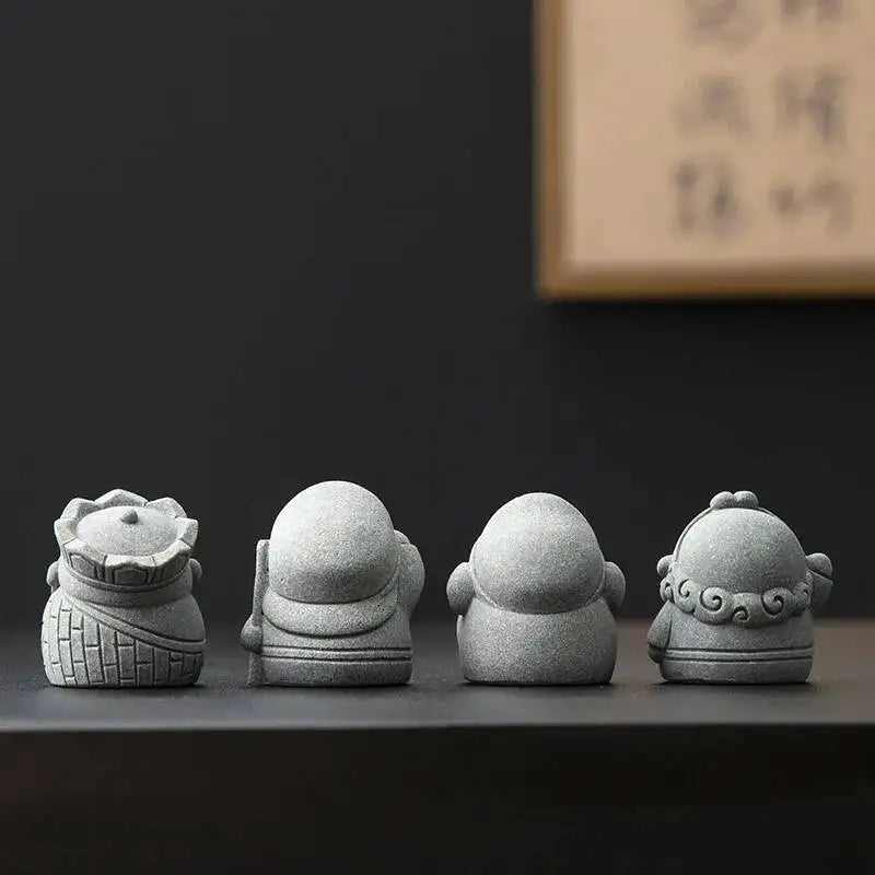4pcs Desktop Figures Tea Pet Cultural And Creative Small Ornaments Scenery Oasis Select