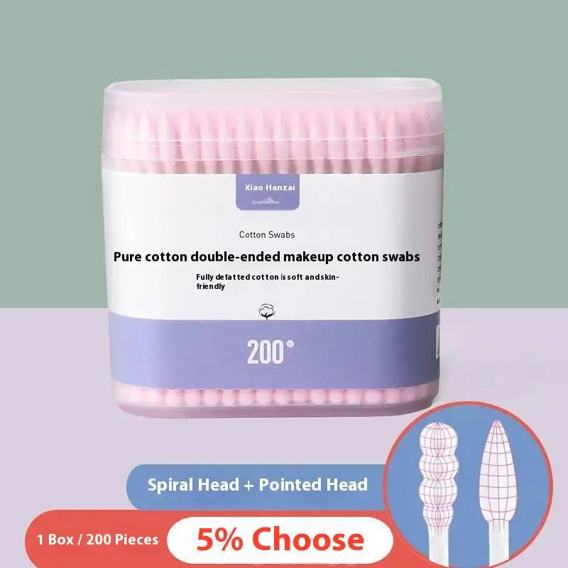 100/200Pcs Double Head Multi-purpose Fluorescent Agent Free Cleaning Tampons Cotton Buds Baby Nursing Supplies Baby Cotton Swab Oasis Select 200PCS Pink
