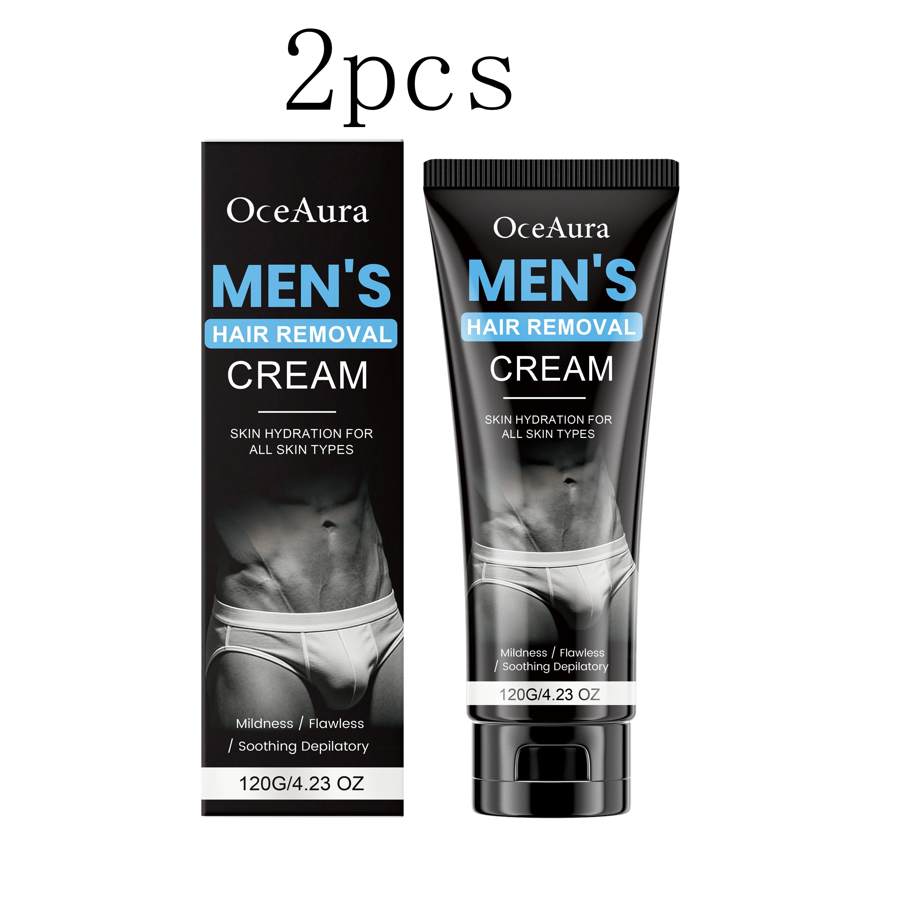 Men's Gentle Hair Removal Cream – Fast, Smooth & Hydrating Hair Removal Cream Oasis Select 2pcs