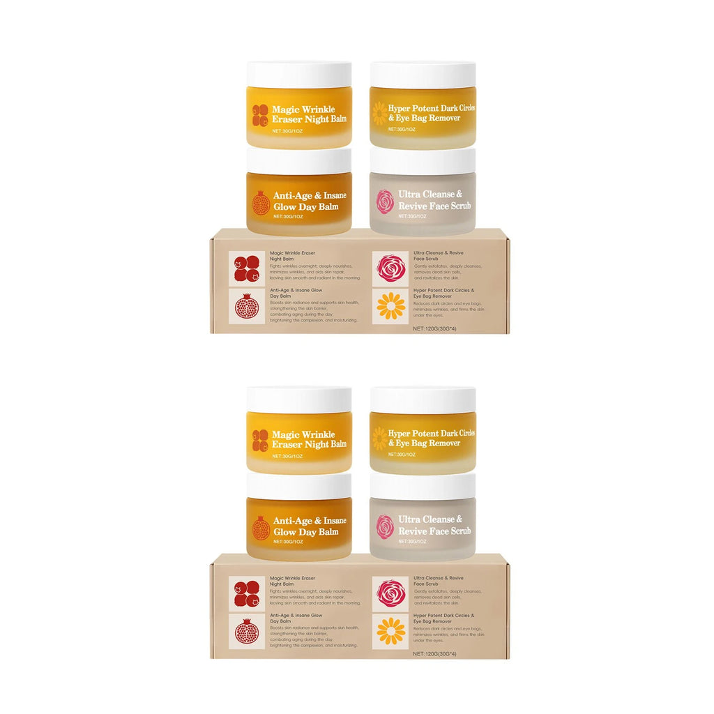 4-Piece Skincare Gift Set – Day Cream, Night Cream, Eye Cream & Scrub