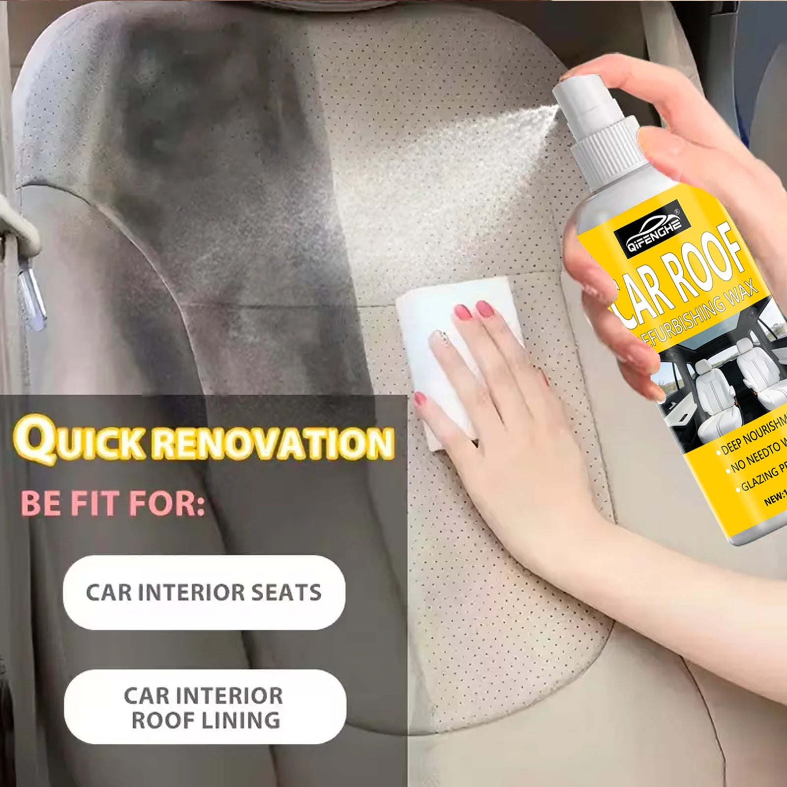 Professional Car Interior Spray , Gentle And Neutral Care Seat And Ceiling Covering, Four Seasons General Interior Renovation Oasis Select