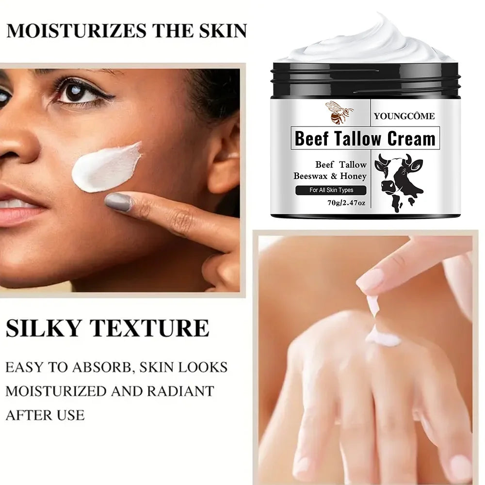 YOUNGCOME Beef Tallow Honey Cream – Hydrating Face Moisturizer