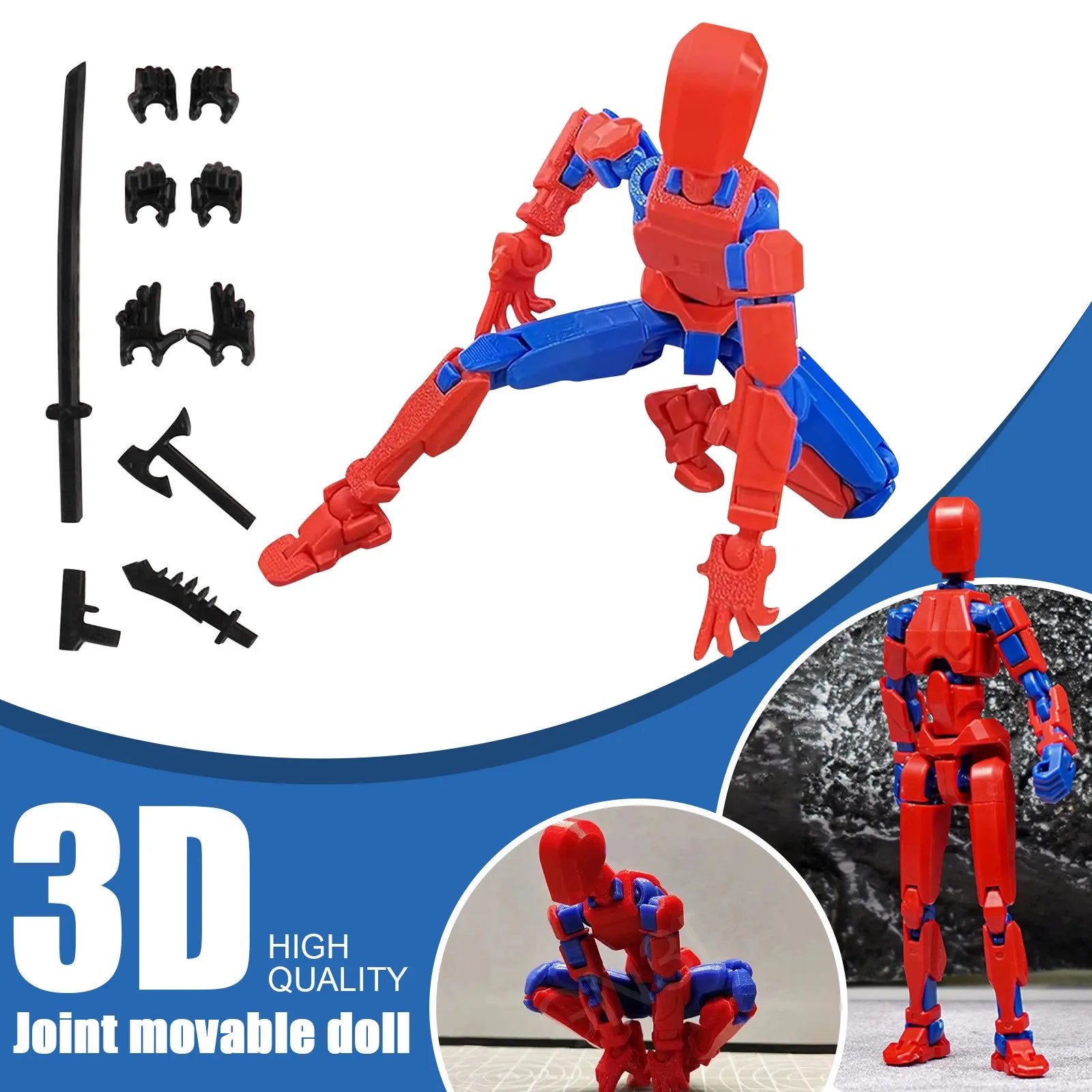 Lucky 13 3D Printed Movable Robot Action Figure & DIY Mannequin Robot Action Figure Oasis Select U One Size
