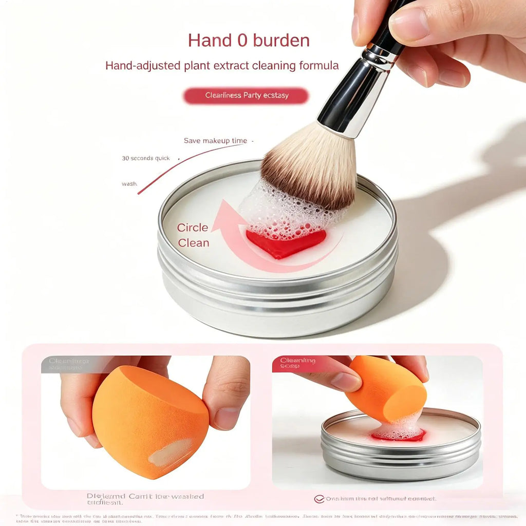 Makeup Brush Cleaner Soap With Silicone Mat Deeply Cleans Soap Makeup Sponges Cosmetic Cleaner Makeup Brush Cleaner tools Oasis Select
