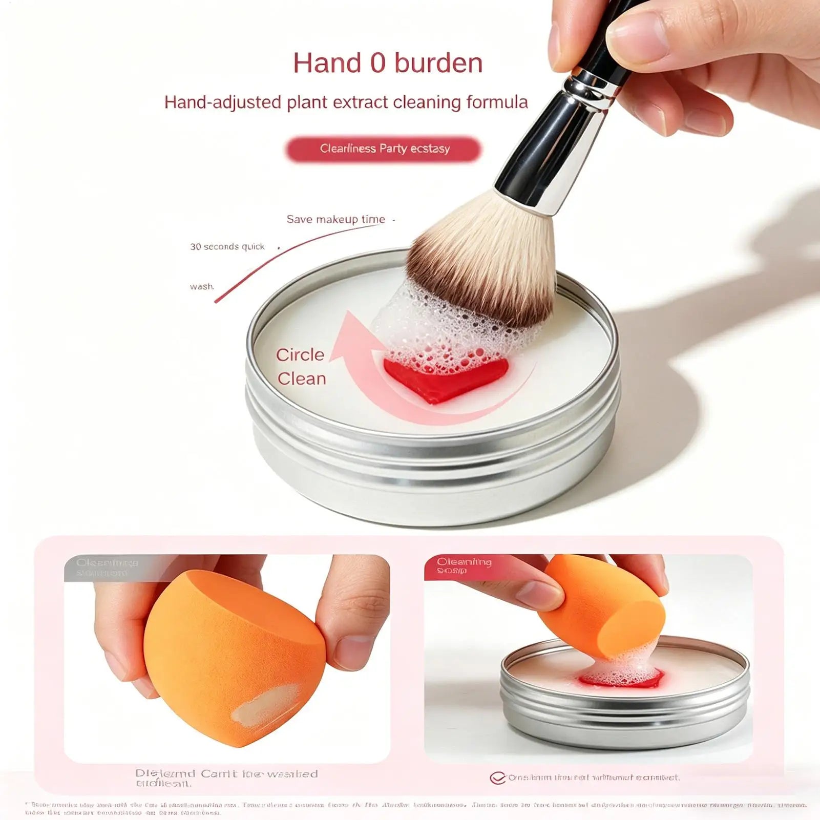 Makeup Brush Cleaner Soap With Silicone Mat Deeply Cleans Soap Makeup Sponges Cosmetic Cleaner Makeup Brush Cleaner tools Oasis Select