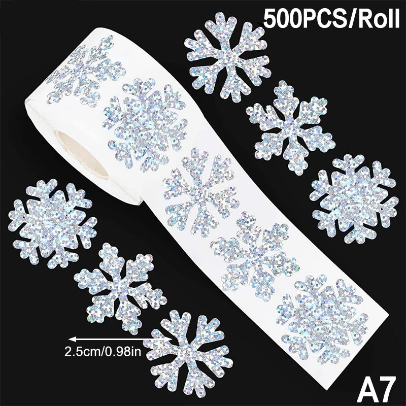 200-500pcs Christmas Stickers Christmas Tree Santa Hat Self-Adhesive Gift Tags PVC Gift Wrapping Seals Decals Party Decorations Oasis Select onesize A7