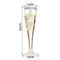 50Pcs Champagne Glasses Disposable Cocktail Cup Plastic Red Wine Cups Tall Glasses Gold Powder Martini Glasses Party Bar Oasis Select Silver edge