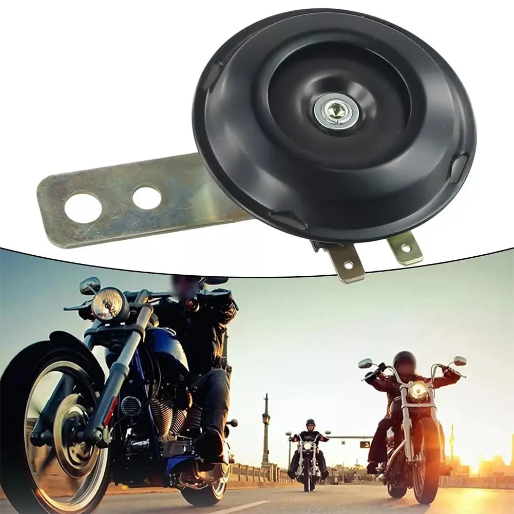 12V Motorcycle Horn Super Loud Waterproof Round Speaker Universal Scooter Motorbike E-Bikes Mopeds Electric Horn Kit Accessories Oasis Select