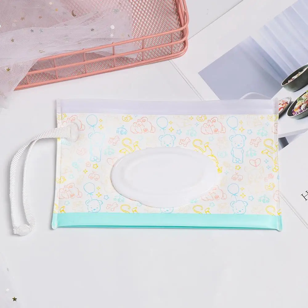 1pc Useful Outdoor Flip Cover Carrying Case Portable Baby Product Stroller Accessories Wet Wipes Bag Tissue Box Cosmetic Pouch Oasis Select