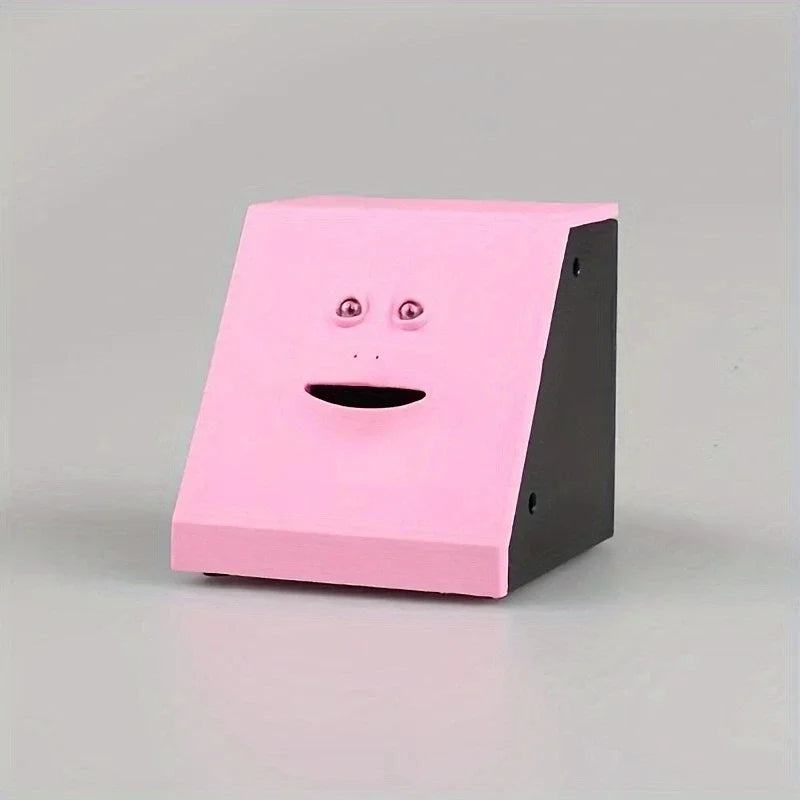 Plastic Face Bank Human Face Smart Sensor Piggy Bank Electric Coin Can Eat Money Face Piggy Bank Store Coins Oasis Select Pink