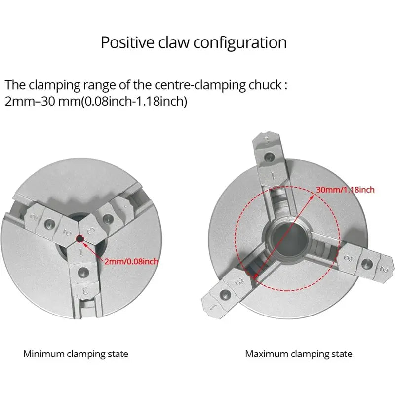 LIKE WISH Mini Lathe Chuck Set Z011 Extension Three Jaw Chuck And Connecting Rod Set For DIY Lathe,Bench Buffer Polishing Machin Oasis Select