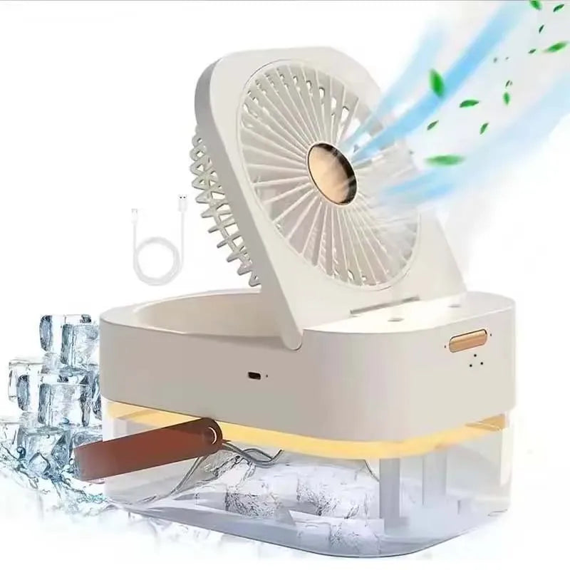 2-in-1 Portable Fan & Spray Humidifier – USB Desktop Cooler