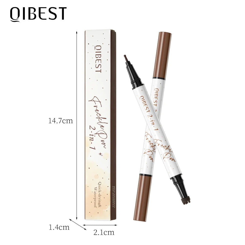 QIBEST 2-in-1 Freckle Stamp Pen – Waterproof Natural Look