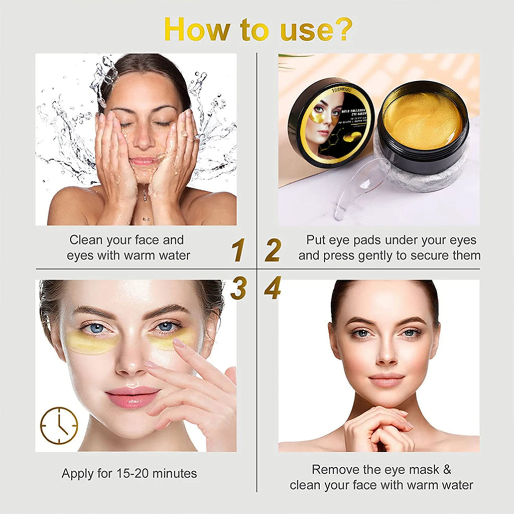 YURHERSU Golden Eye Mask Patches – Moisturizing & Firming Eye Mask Patches Oasis Select