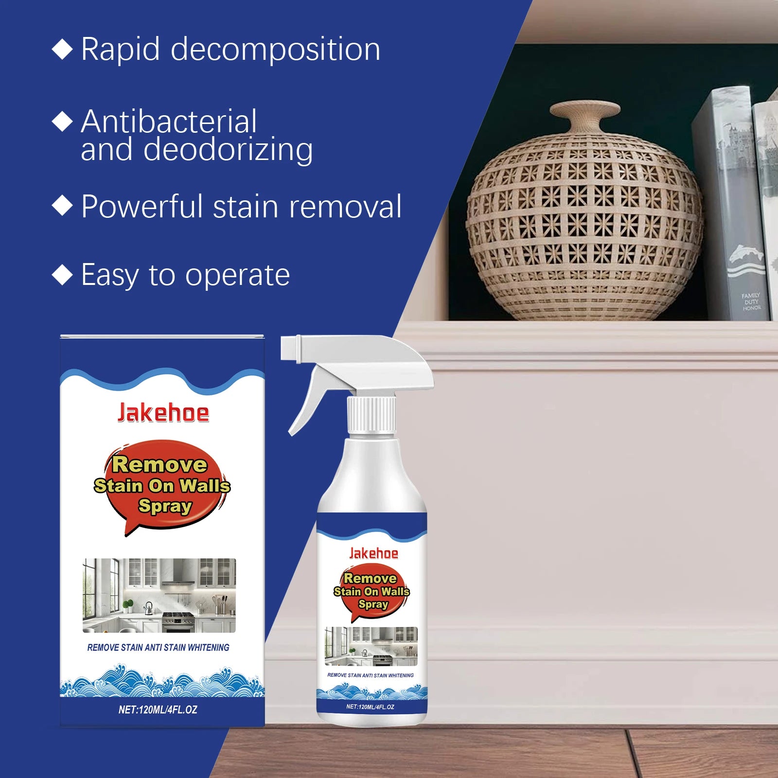Mold Remover Spray for Wall Stains Mildews Eliminating Damp Antibacterial Deodorizing Mold Remover Cleaner for Wall Ceramic Tile Oasis Select