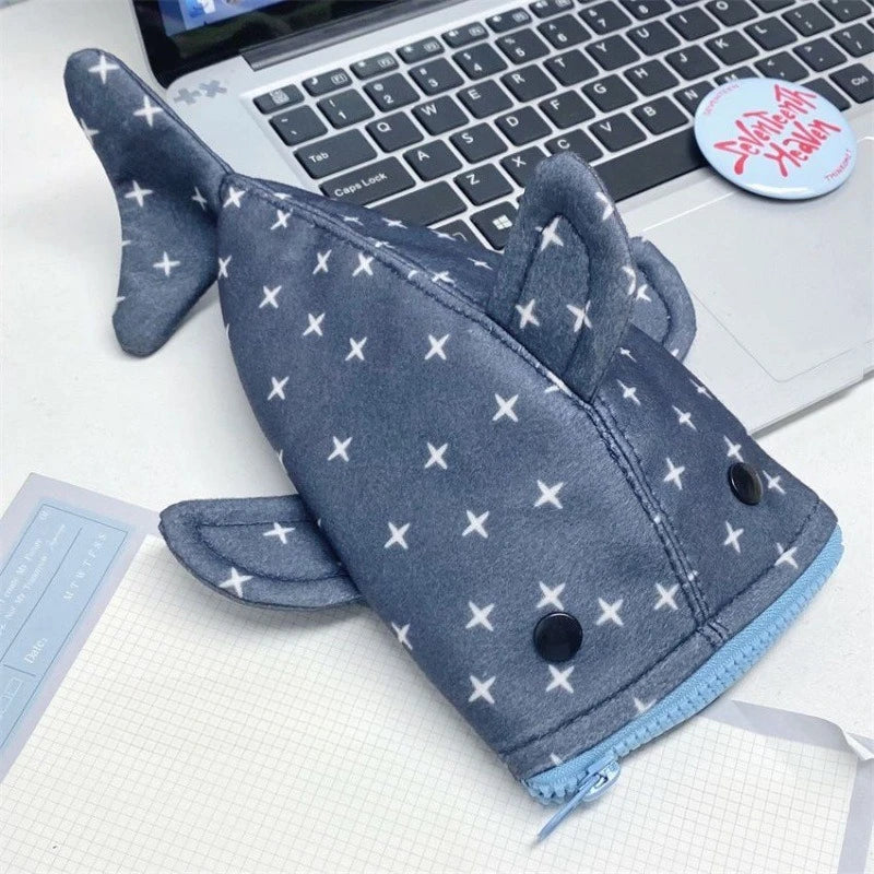 Cute and funny large capacity Shark Shape Capacity Imitation Fish Storage Pencil Case Creative Journal Student Supplies Statione Oasis Select