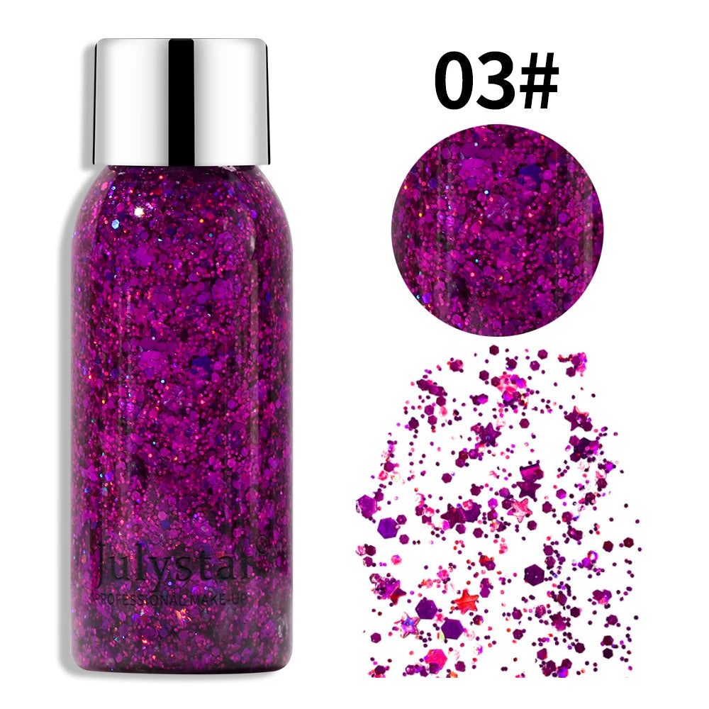 SADOER Glitter Body & Face Shimmer Gel 30ml | Festival Makeup
