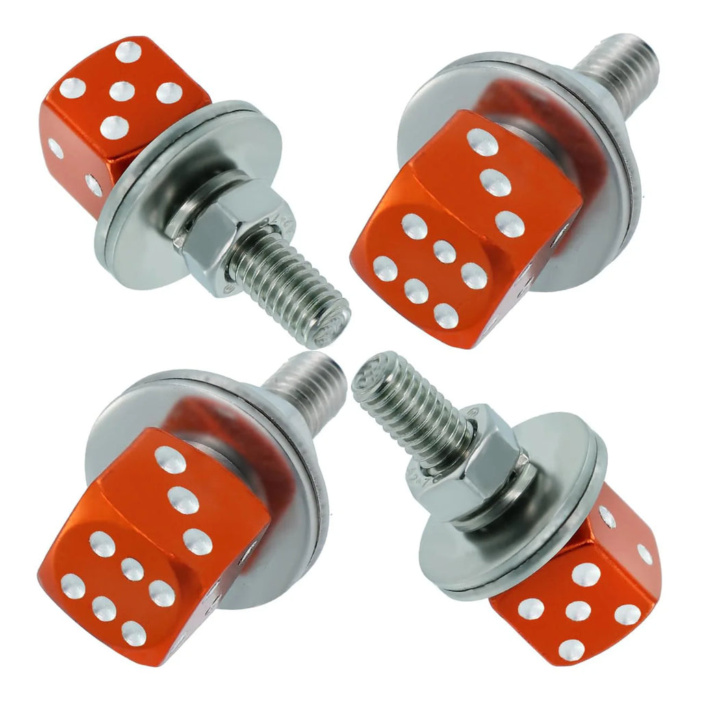 Dice card car license plate screw fastener set car license plate bolt decoration stainless steel aluminum alloy Oasis Select 4pcs
