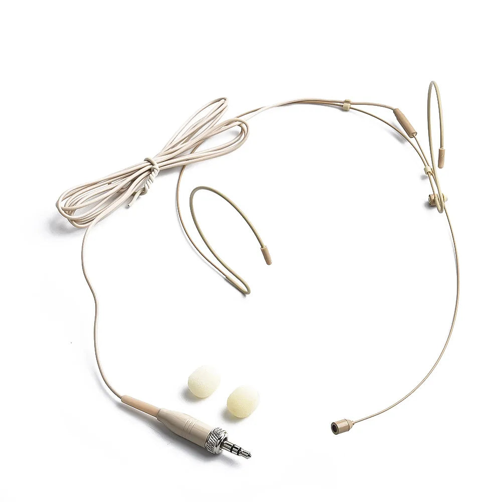 Double-Earhook Headset Microphone Headworn Omnidirectional Condenser Cartridge Microphone For Sennheiser For Shure Wireless Oasis Select