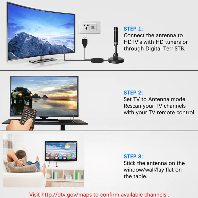 2025 New DTMB TV Antenna ATSC DVB-T Aluminum Rod Suction Cup HDTV Signal Source Indoor Rooftop Use Stable Reception Oasis Select